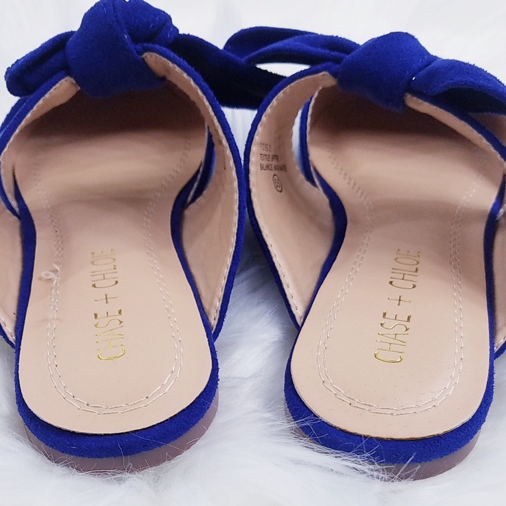❣SOLD❣💥 CHASE + CHLOE Blue Suede Mules - Picture 6 of 8